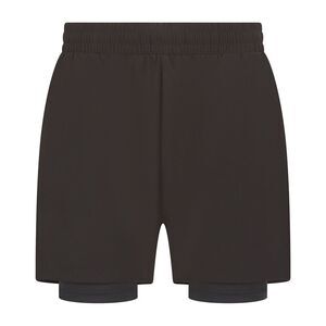 Tombo Mens Double Layered Sports Shorts / Black/Black